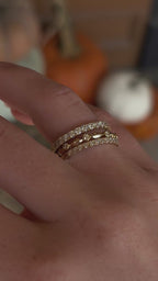 14K Yellow Gold Bubble Diamond Band