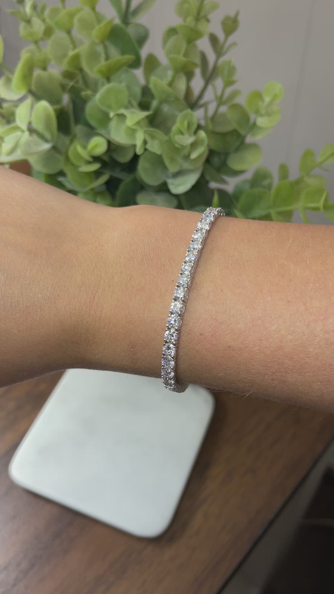 14k White Gold Diamond Tennis Bracelet - 9.58ctw LAB Diamonds
