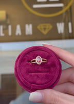 Elegant Twisted Rope Split Shank Marquise Ruby and Diamond Ring