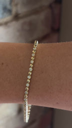 Diamond Bubble Bead Bracelet in Yellow Gold