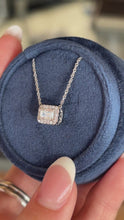 Load and play video in Gallery viewer, Natural Emerald Diamond Pendant with Accent Diamond Halo

