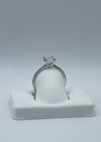 14K White Gold Princess-Cut Diamond Engagement Ring - 0.90 Carat, Lab H VS1