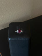 Exquisite 14k White Gold Ruby and Diamond Ring