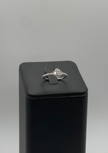 Load image into Gallery viewer, 14k White Gold Diamond Quatrefoil Ring - Beaded Band Design with Intricate Detailing
