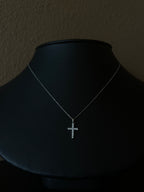 Elegant Diamond Cross Necklace in 14k White Gold