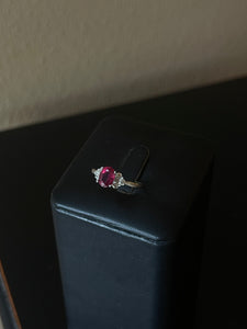 Exquisite 14k White Gold Ruby and Diamond Ring