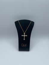 Load image into Gallery viewer, Diamond and 14k Yellow Gold Cross Necklace
