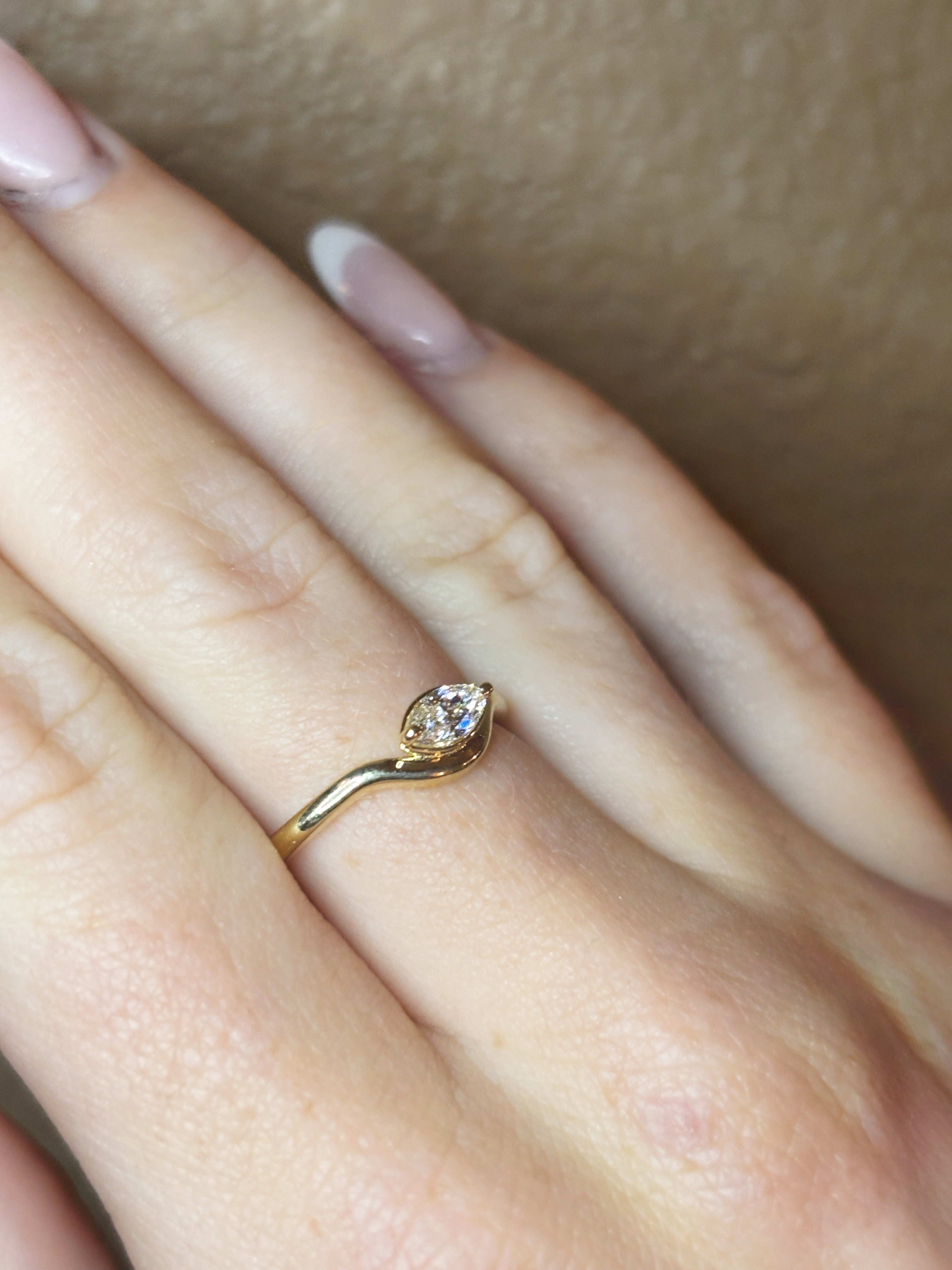 Marquise Horizon Bezel Ring