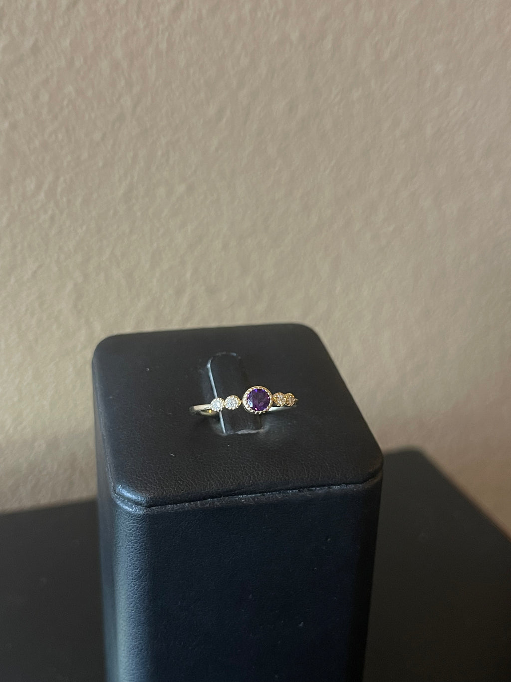 Enchanting Amethyst and Diamond Ring in 14k Yellow Gold