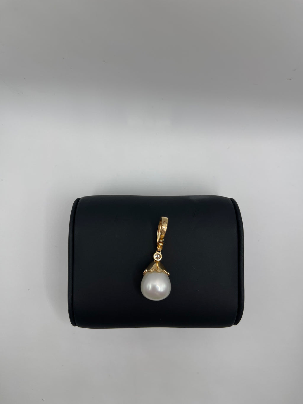 South Sea Cultured Baroque Pearl Enhancer with 13 Diamonds in 14k Yellow Gold