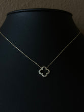 Load image into Gallery viewer, 14k Yellow Gold Quatrefoil Necklace with Diamond Accents
