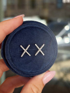 18K White Gold + Diamond X Earrings