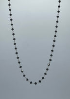 18k White Gold Black Faceted Diamond Necklace