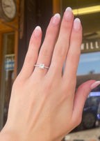 14K White Gold Princess-Cut Diamond Engagement Ring - 0.90 Carat, Lab H VS1