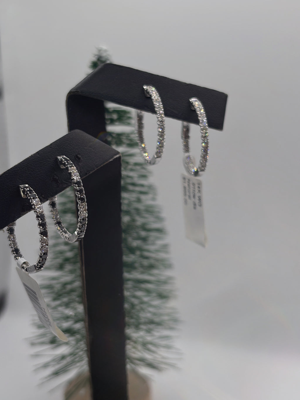 Black & White Diamond Hoops