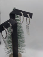 Black & White Diamond Hoops