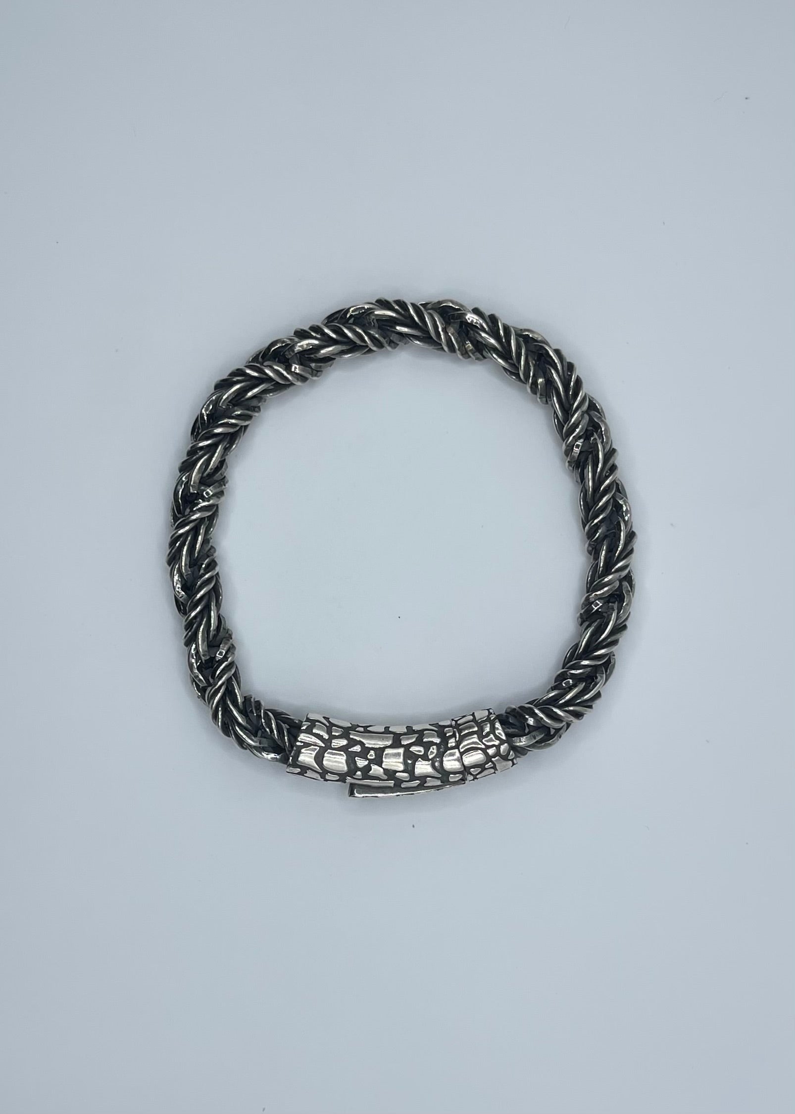 Men's Handmade Italian .925 9mm Twisted Rope Chain Bracelet