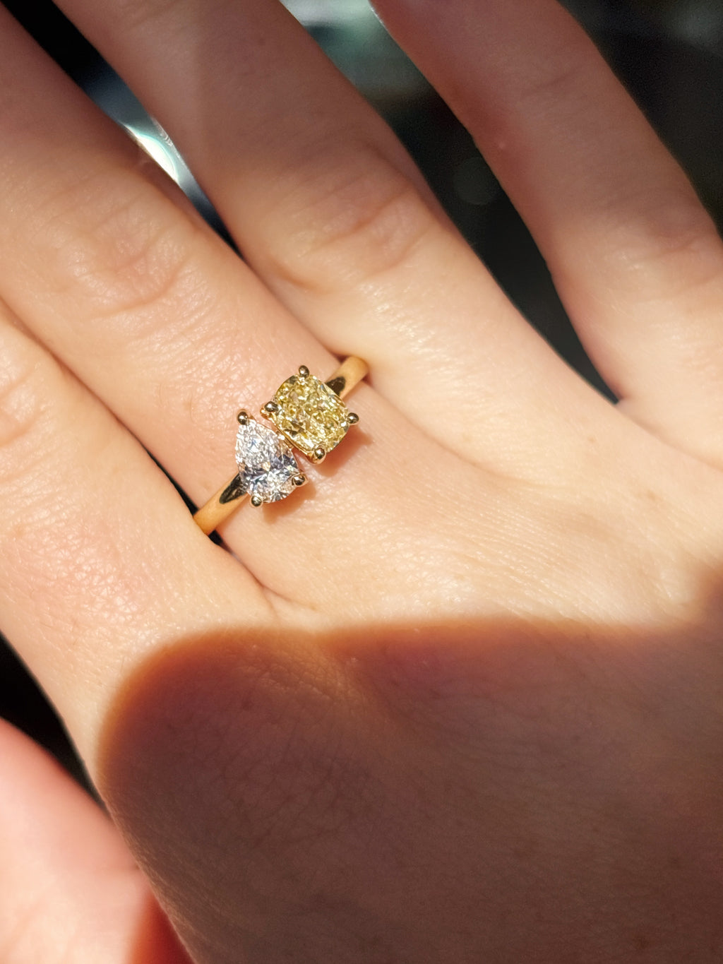 Golden Harmony Toi et Moi Diamond Ring