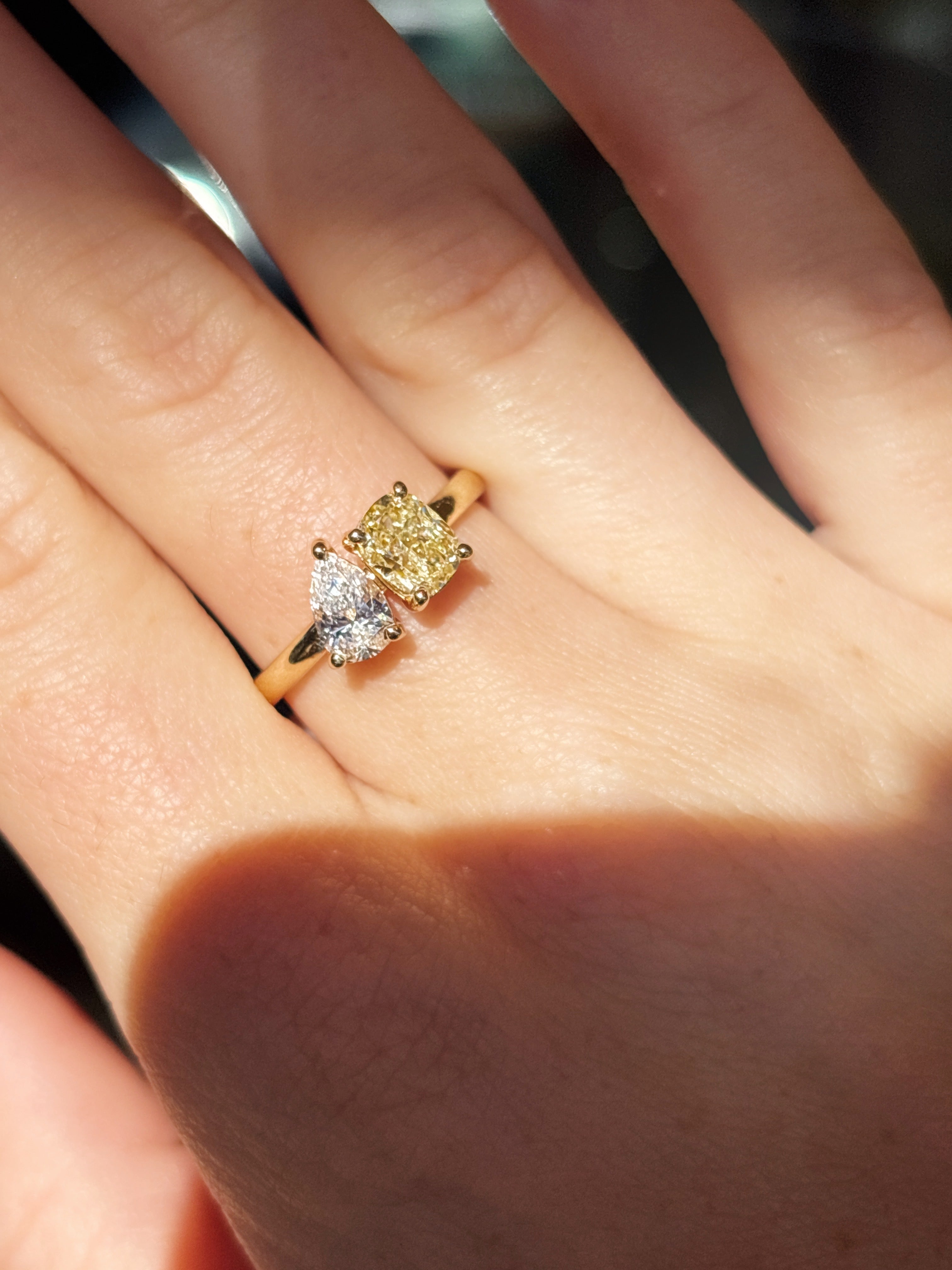 Golden Harmony Toi et Moi Diamond Ring