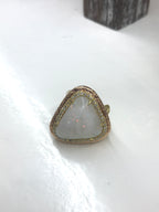 18K Yellow & Rose Gold 21.34ct. Australian Opal 0.80tcw. Diamond Ring Size 6.25