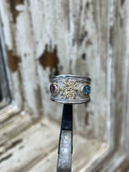 Byzantine 18K & .925 Tapered Ring