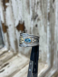 Byzantine 18K & .925 Tapered Ring