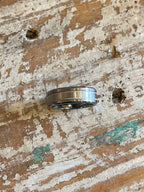 Silver Milgrain and Satin Tungsten Ring