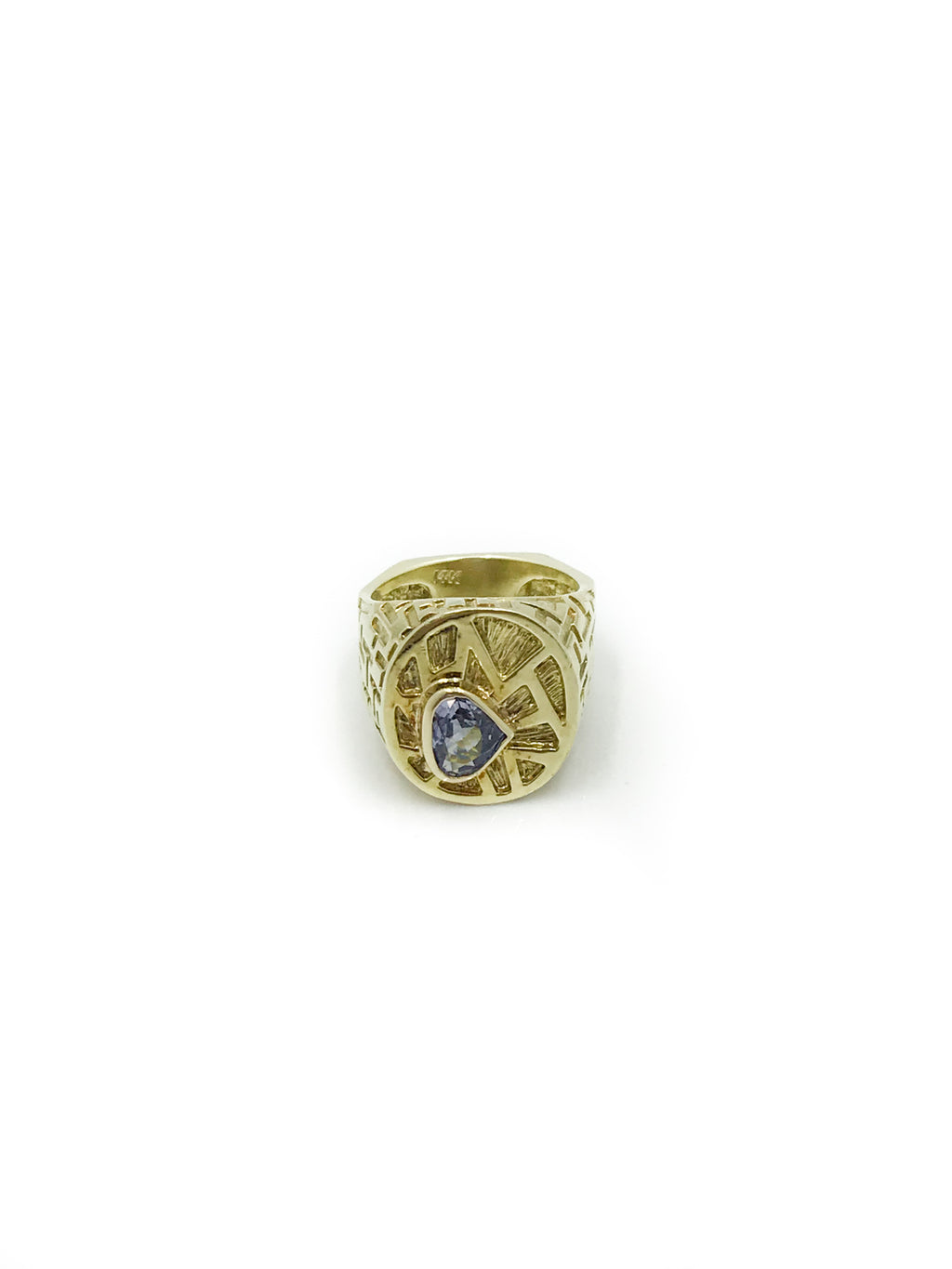 14K Yellow Gold and Sapphire Ring