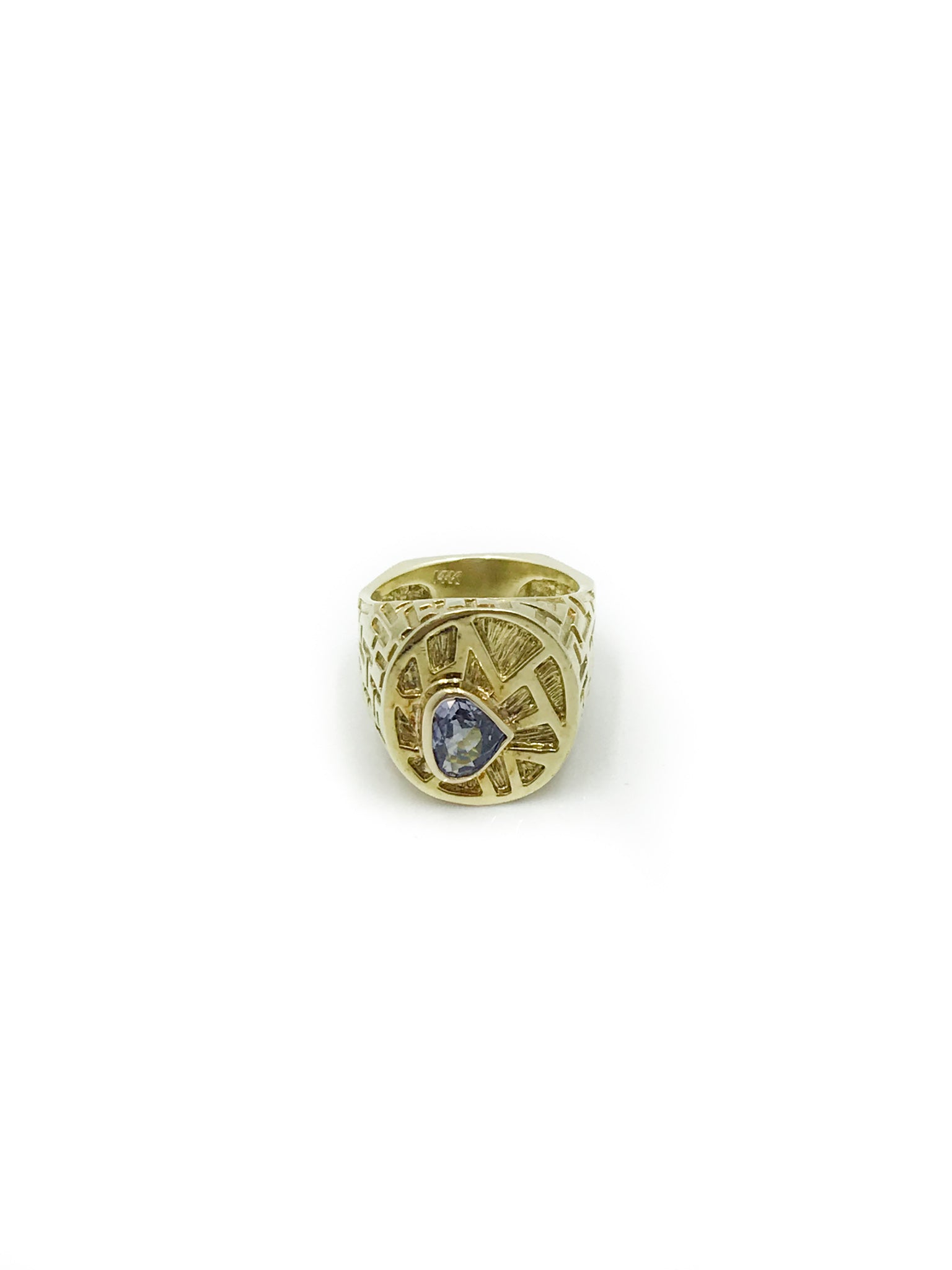 14K Yellow Gold and Sapphire Ring