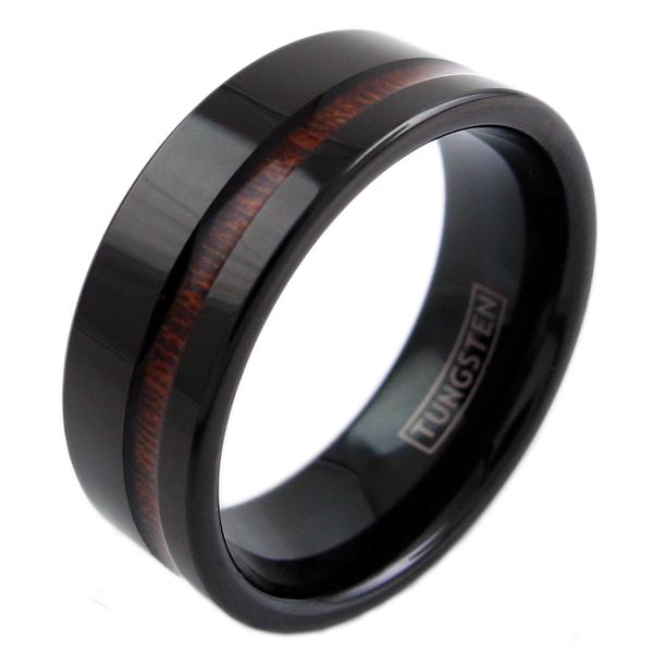 beautiful-black-flat-band-tungsten-ring-with-classy-off-center-koa-wood-inlay-tungsten-rings-wedding-bands-diagonal