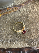 Load image into Gallery viewer, Red Spinel and Baguette Ring
