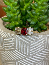 Load image into Gallery viewer, Red Spinel and Baguette Ring
